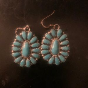 Real turquoise Chaco canyon earrings 925 stamped limited edition